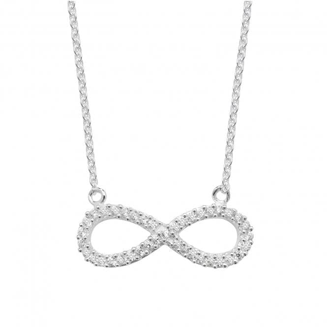 Silver Ladies Zirconia Infinity Pendant On Chain G3316Acotis Silver JewelleryTH - G3316