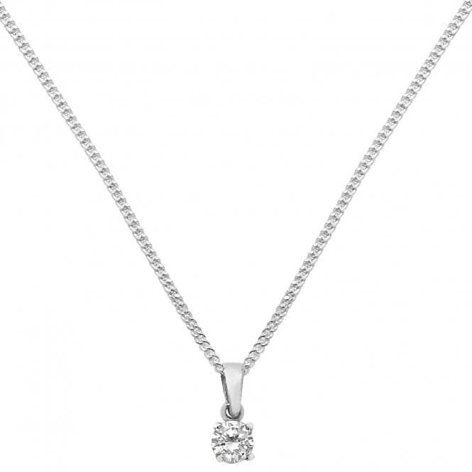 Silver Ladies Zirconia Pendant On Chain G3060CZAcotis Silver JewelleryTH - G3060CZ