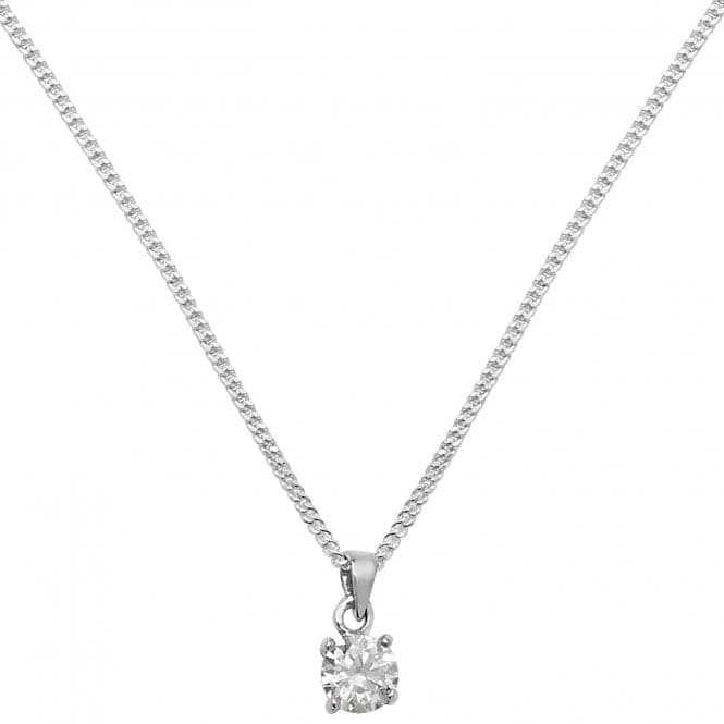 Silver Ladies Zirconia Pendant On Chain G3061CZAcotis Silver JewelleryTH - G3061CZ