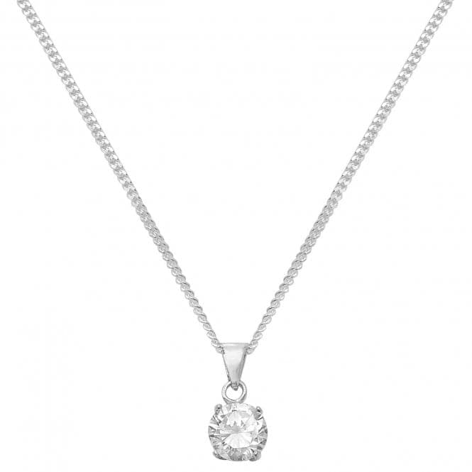 Silver Ladies Zirconia Pendant On Chain G3062CZAcotis Silver JewelleryTH - G3062CZ