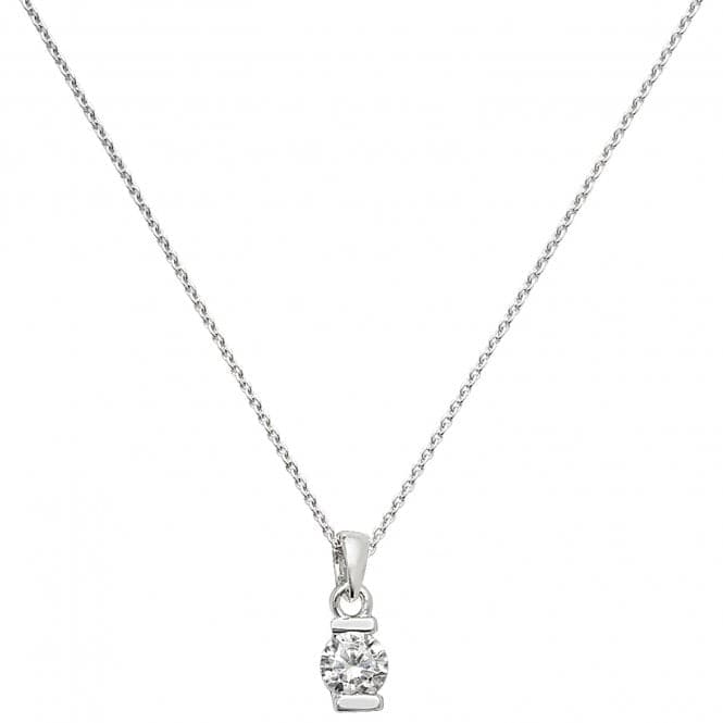 Silver Ladies Zirconia Pendant On Chain G3269Acotis Silver JewelleryTH - G3269