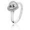 Silver Large Bezel Set Heart Shape Halo Style Cubic Zirconia Ring SRG0018CZSilver & CoSRG0018CZ/J