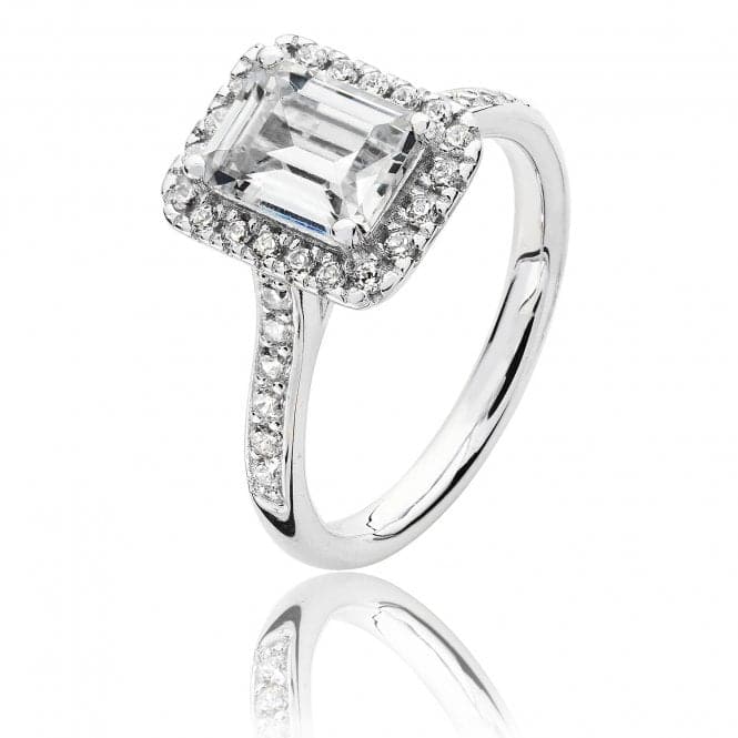 Silver Large Claw Set Cut Halo Style Cubic Zirconia Ring SRG0028CZSilver & CoSRG0028CZ/J