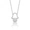 Silver Large Fine Open Cubic Zirconia Hamsa Pendant SPG0046Silver & CoSPG0046