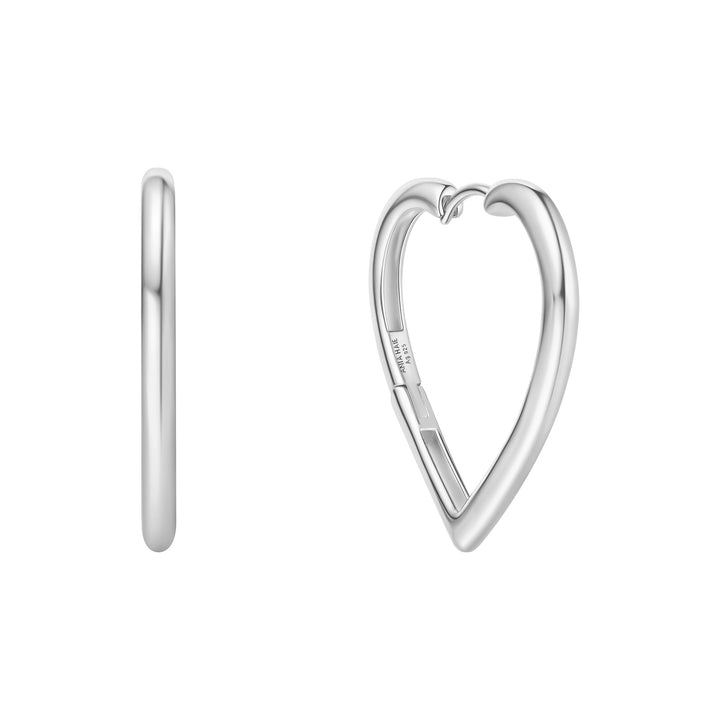 Silver Large Heart Hoop Earrings E064 - 07HAnia HaieE064 - 07H