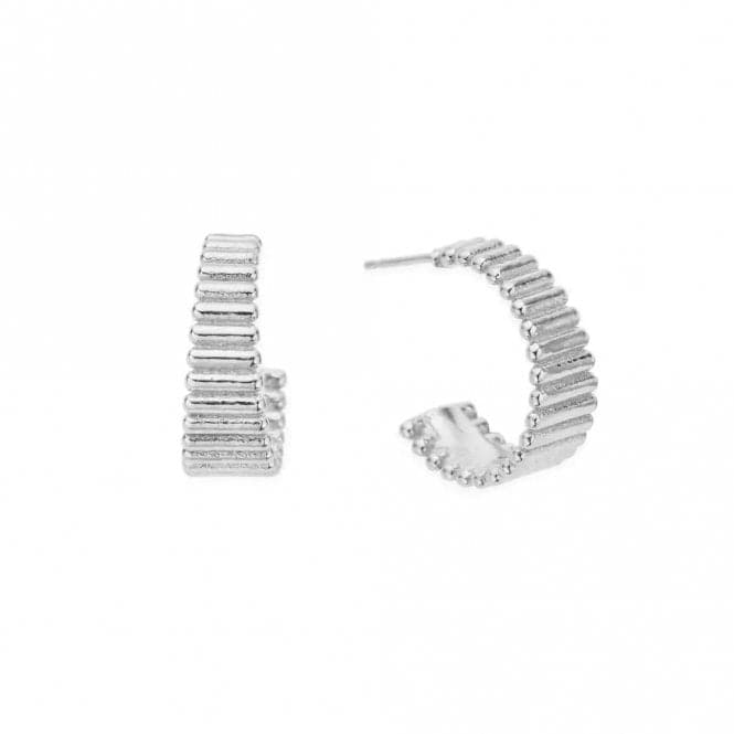 Silver Large Ridge Hoop Earrings SEH3398ChloBoSEH3398