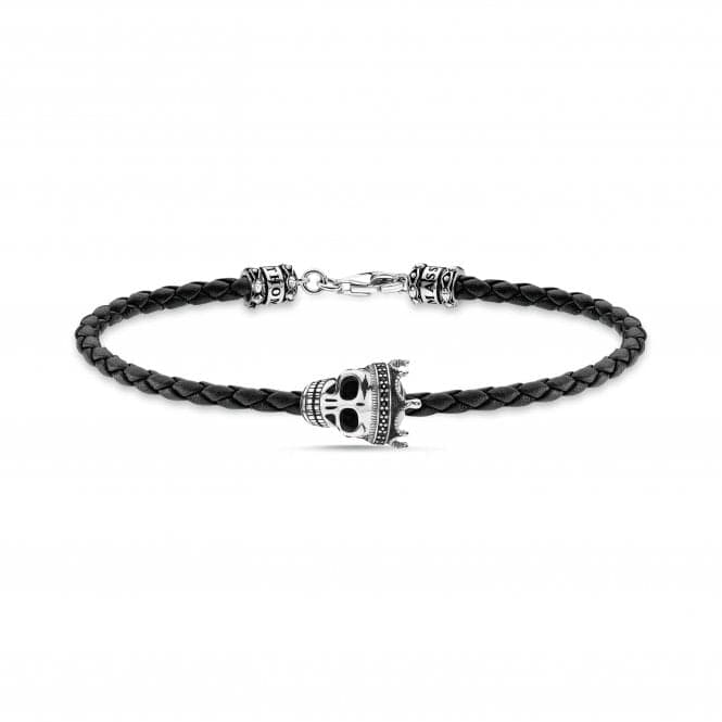 Silver Leather Zirconia Black Skull Bracelet A2014 - 805 - 11Thomas Sabo Sterling SilverA2014 - 805 - 11 - L17