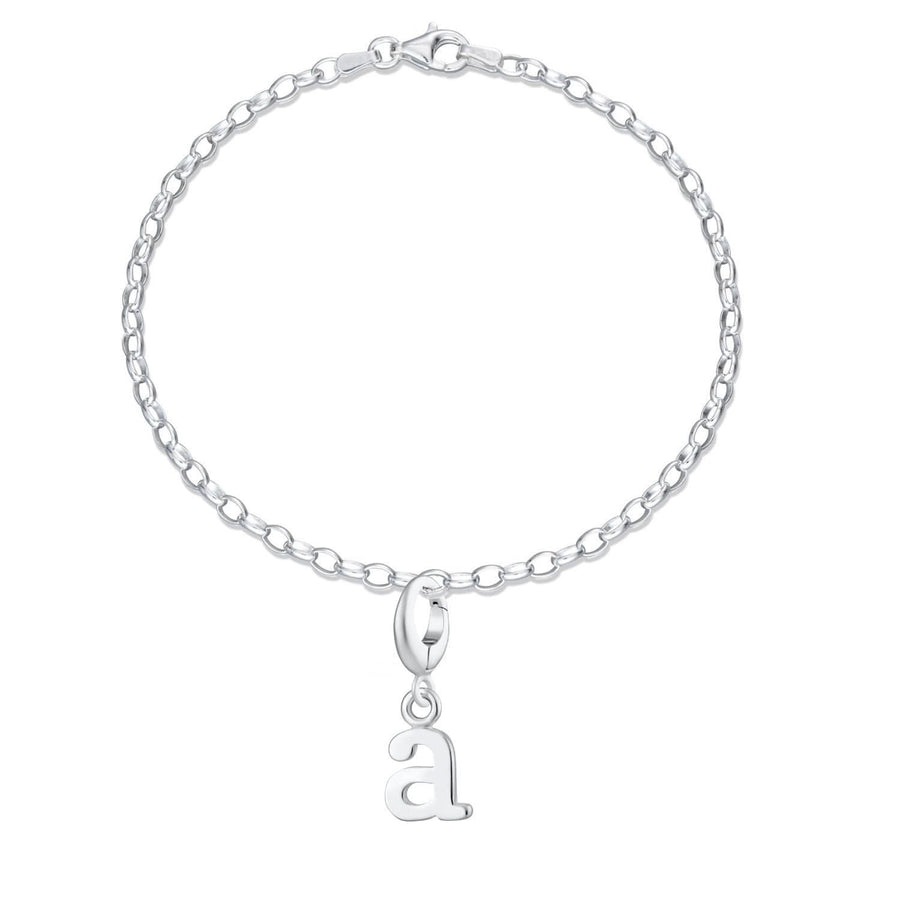 Silver Letter Charm Bracelet CBRSCL-A