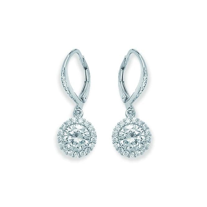 Silver Leverback Zirconia Earrings G51084Acotis Silver JewelleryTH - G51084