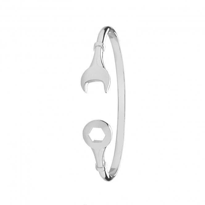 Silver Maidens Oval Spanner Bangle G4208MAcotis Silver JewelleryTH - G4208M