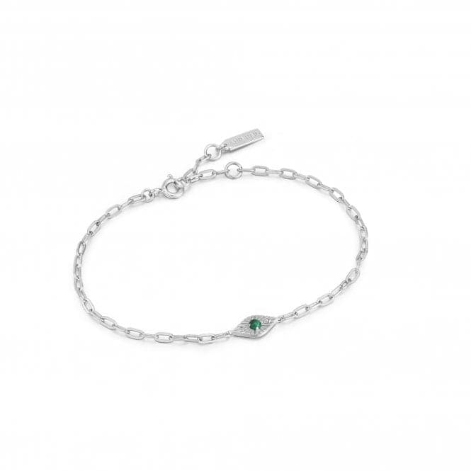 Silver Malachite Evil Eye Bracelet B039 - 03H - MAnia HaieB039 - 03H - M