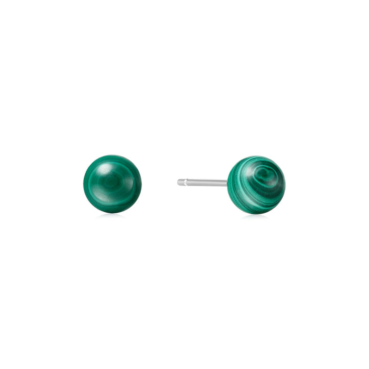 Silver Malachite Sphere Stud Earrings E063 - 02HAnia HaieE063 - 02H