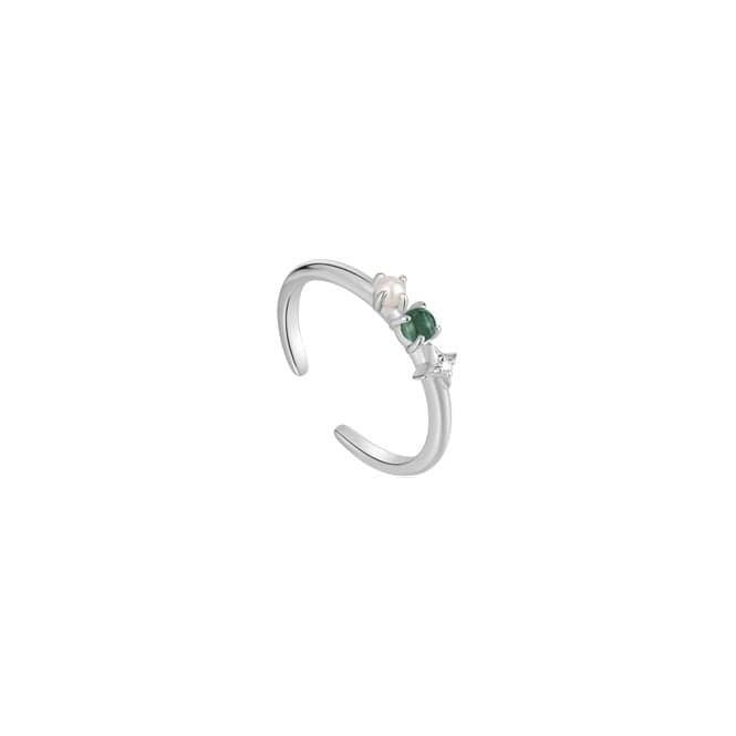 Silver Malachite Star Adjustable Ring R039 - 01H - MAnia HaieR039 - 01H - M