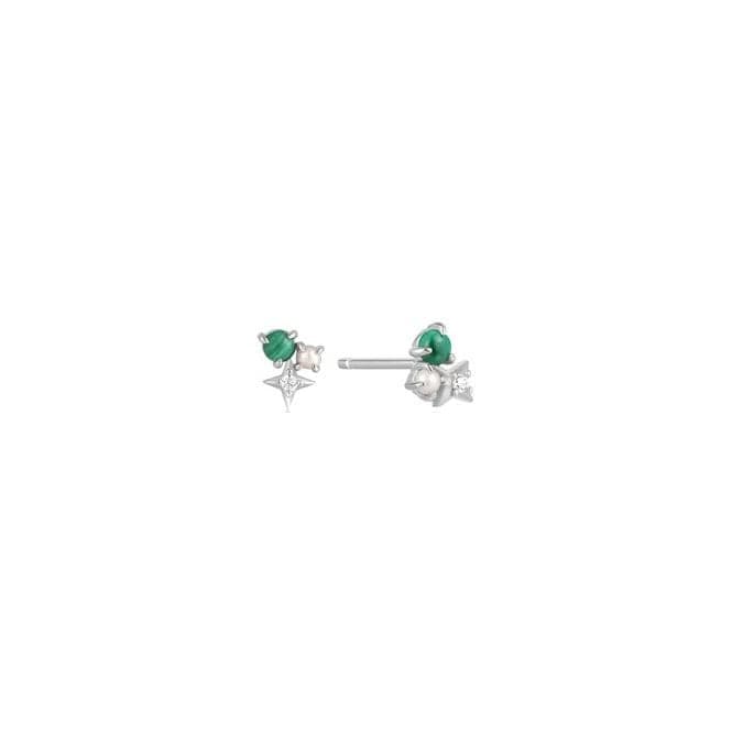 Silver Malachite Star Stud Earrings E039 - 01H - MAnia HaieE039 - 01H - M