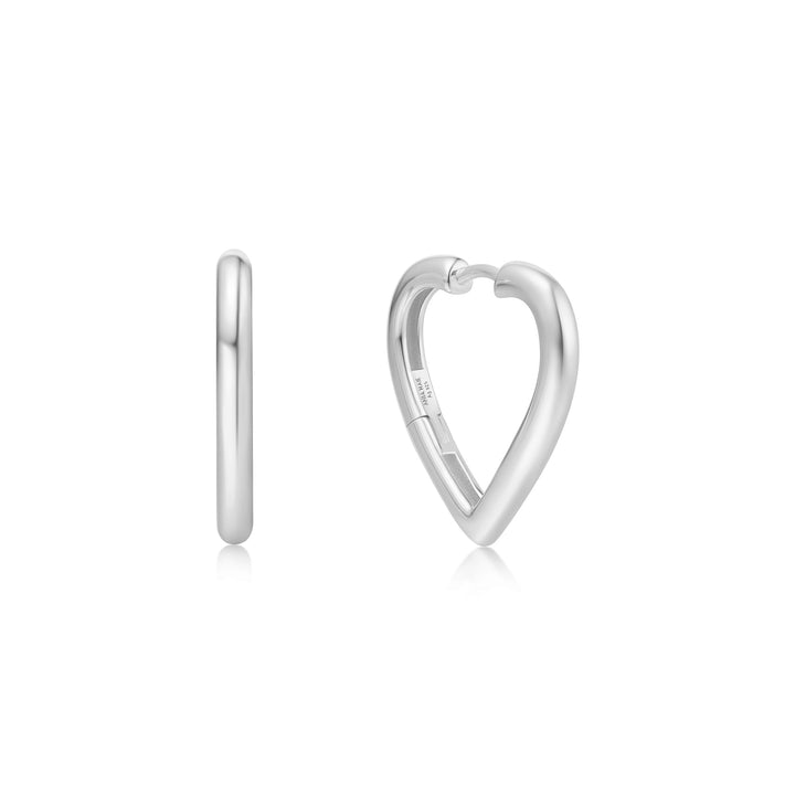 Silver Medium Heart Hoop Earrings E064 - 03HAnia HaieE064 - 03H