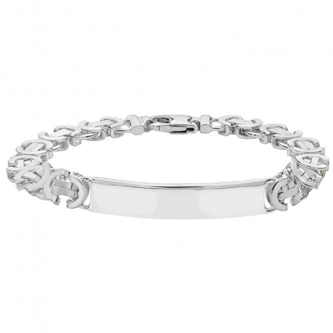 Silver Men's Flat Byzantine Id Bracelet G2122Acotis Silver JewelleryTH - G2122