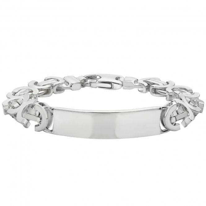 Silver Men's Flat Byzantine Id Bracelet G2123Acotis Silver JewelleryTH - G2123