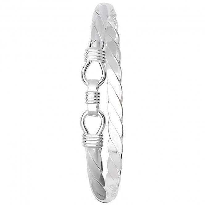 Silver Men's Oval Loop Catch Twisted Bangle G4160Acotis Silver JewelleryTH - G4160