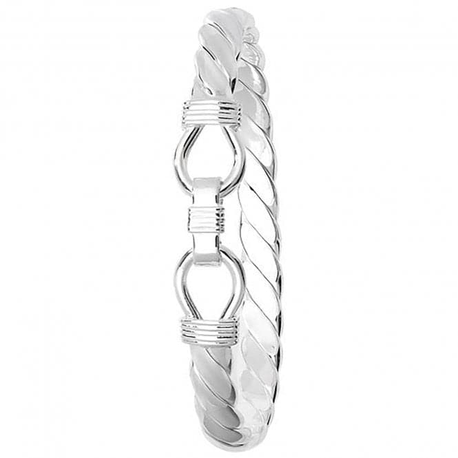 Silver Men's Oval Loop Catch Twisted Bangle G4161Acotis Silver JewelleryTH - G4161