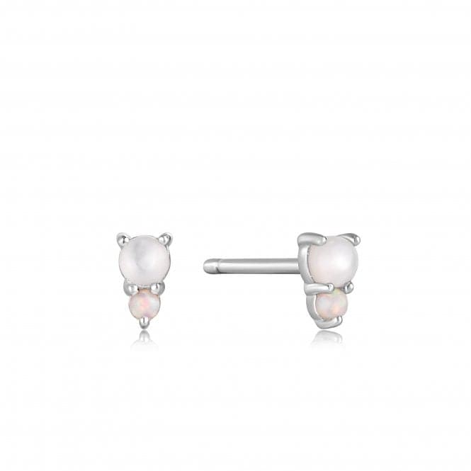 Silver Mother Of Pearl And Kyoto Opal Stud Earrings E034 - 02HAnia HaieE034 - 02H