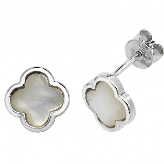 Silver Mother of Pearl Clover Shape Earrings SEG0084Silver & CoSEG0084