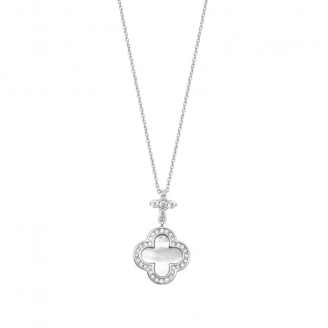 Silver Mother of Pearl Cubic Zirconia Clover Pendant SPG0069Silver & CoSPG0069