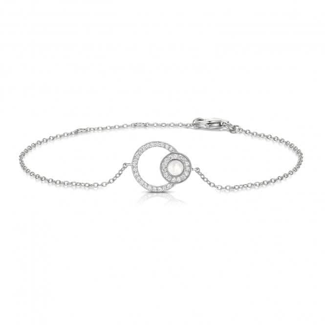 Silver Mother of Pearl Double Circle Cubic Zirconia Bracelet SBG0042Silver & CoSBG0042