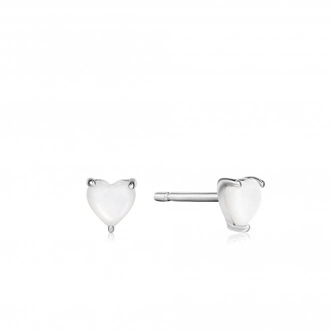 Silver Mother Of Pearl Heart Stud Earrings E034 - 99HAnia HaieE034 - 99H