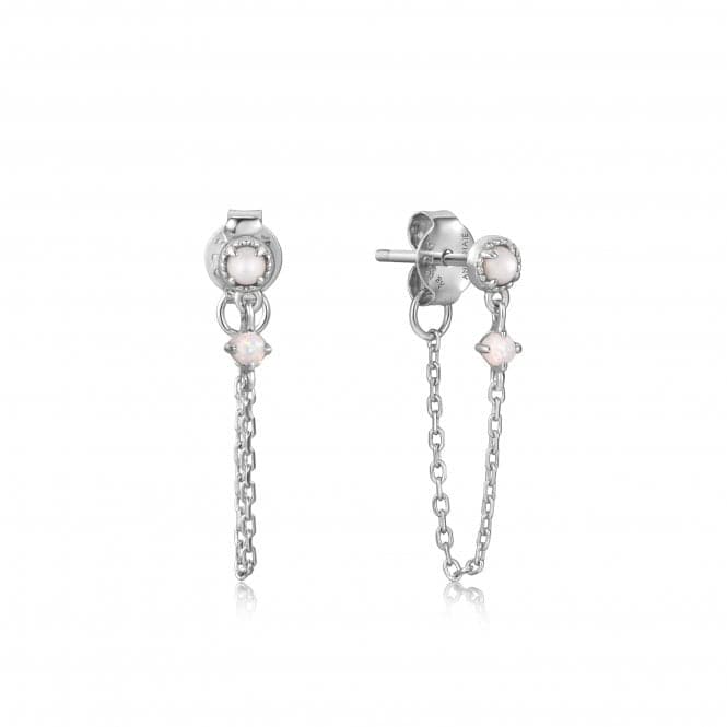 Silver Mother Of Pearl Kyoto Opal Chain Drop Stud Earrings E034 - 07HAnia HaieE034 - 07H