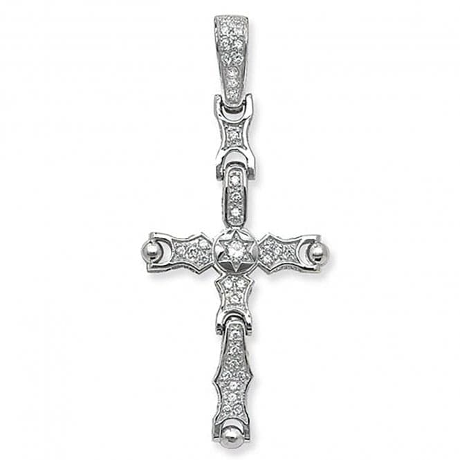 Silver Movable Zirconia Cross Pendant G6448CZAcotis Silver JewelleryTH - G6448CZ