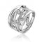 Silver Multi Crossover Grain Set Cubic Zirconia Ring SRG0074CZSilver & CoSRG0074CZ/J
