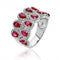 Silver Multi Halo Pear Shape Red White Cubic Zirconia Ring SRG0075RUSilver & CoSRG0075RU/J