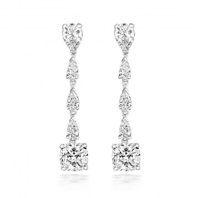 Silver Multipear Large Cushion Cubic Zirconia Drop Earrings SEG0080Silver & CoSEG0080