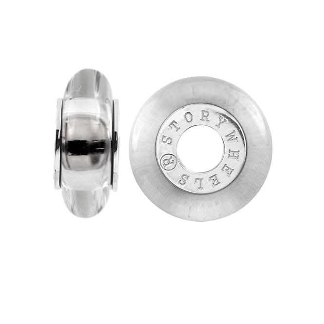 Silver &amp; Natural Crystal Wheel Charm S377SUGStorywheelsS377SUG