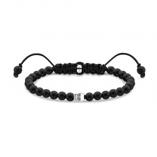 Silver Nylon Obsidian Black Skull Bracelet A2015 - 811 - 11 - L22VThomas Sabo Sterling SilverA2015 - 811 - 11 - L22V