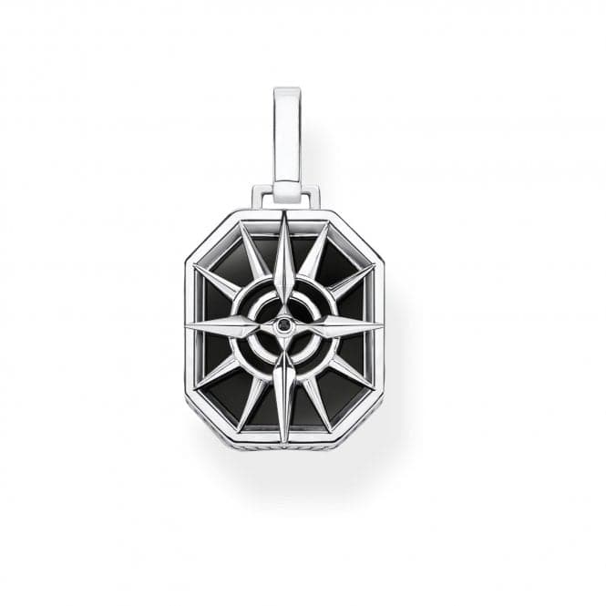 Silver Onyx Zirconia Compass Star Black Pendant PE911 - 641 - 11Thomas Sabo Sterling SilverPE911 - 641 - 11