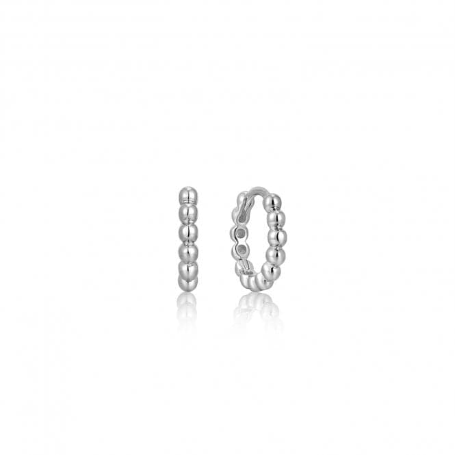 Silver Orb Huggie Hoop Earrings E045 - 03HAnia HaieE045 - 03H
