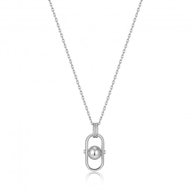 Silver Orb Link Drop Pendant Necklace N045 - 03HAnia HaieN045 - 03H