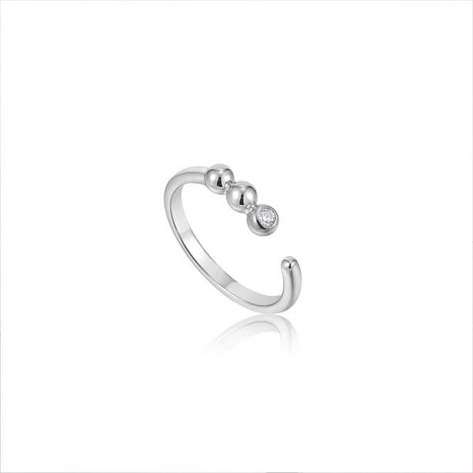 Silver Orb Sparkle Adjustable Ring R045 - 01H - CZAnia HaieR045 - 01H - CZ
