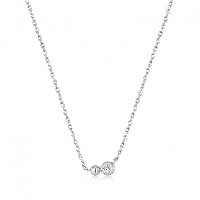 Silver Orb Sparkle Pendant Necklace N045 - 02H - CZAnia HaieN045 - 02H - CZ
