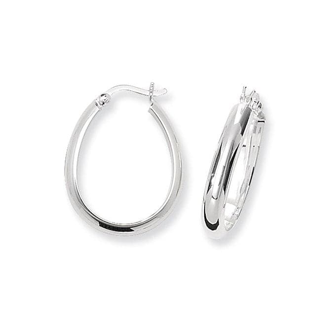 Silver Oval Hoop Earrings G5566Acotis Silver JewelleryTH - G5566