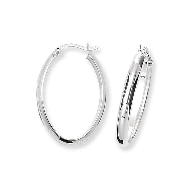 Silver Oval Hoop Earrings G5567Acotis Silver JewelleryTH - G5567