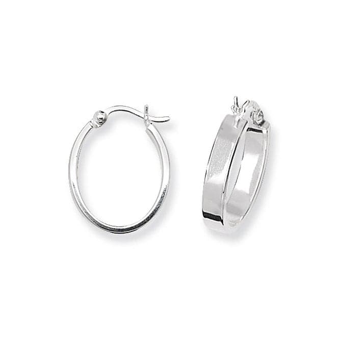 Silver Oval Plain Hoop Earrings G5560Acotis Silver JewelleryTH - G5560