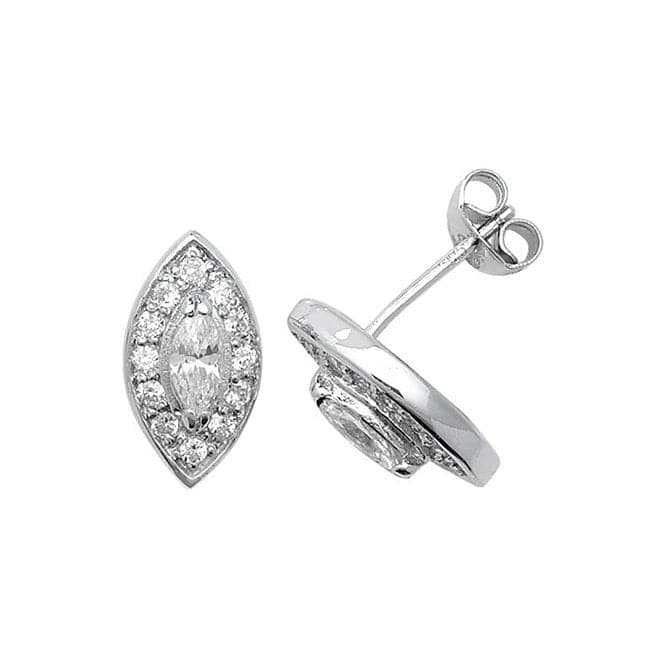 Silver Oval Zirconia Stud Earrings G5013Acotis Silver JewelleryTH - G5013