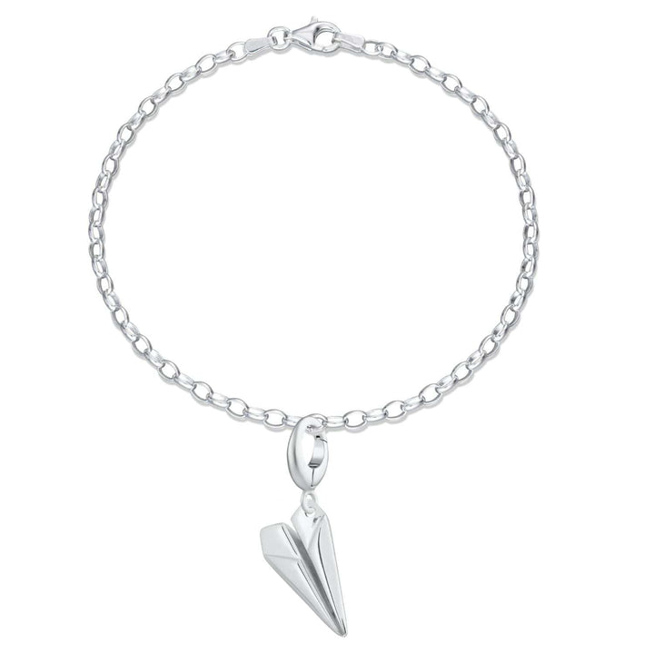 Silver Paper Plane Charm Bracelet CBRSPP-1