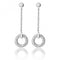Silver Pave Circular Cubic Zirconia Drop Earrings SEG0069CZSilver & CoSEG0069CZ