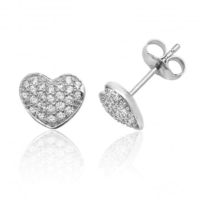 Silver Pave Heart Cubic Zirconia Stud Earrings SEG0032CZSilver & CoSEG0032CZ