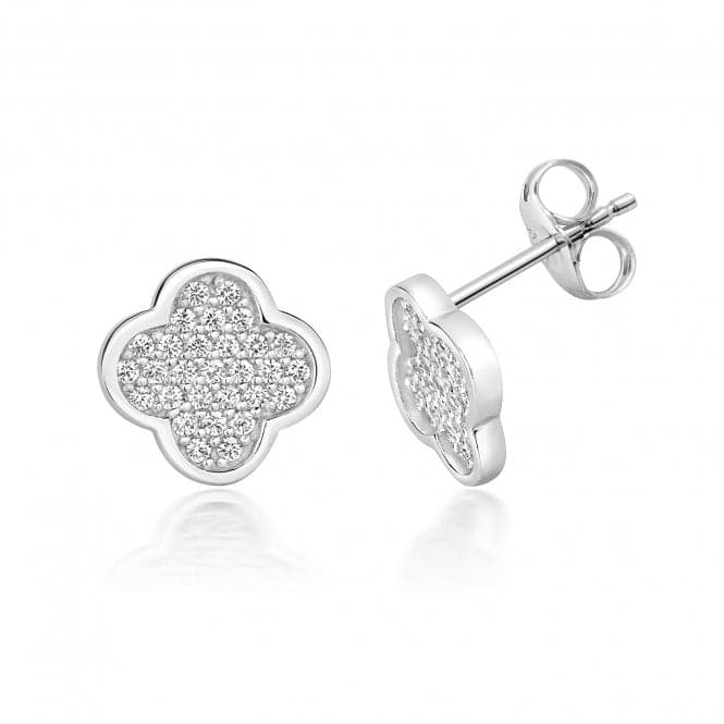 Silver Pave Set Clover Shape Cubic Zirconia Earrings SEG0073Silver & CoSEG0073