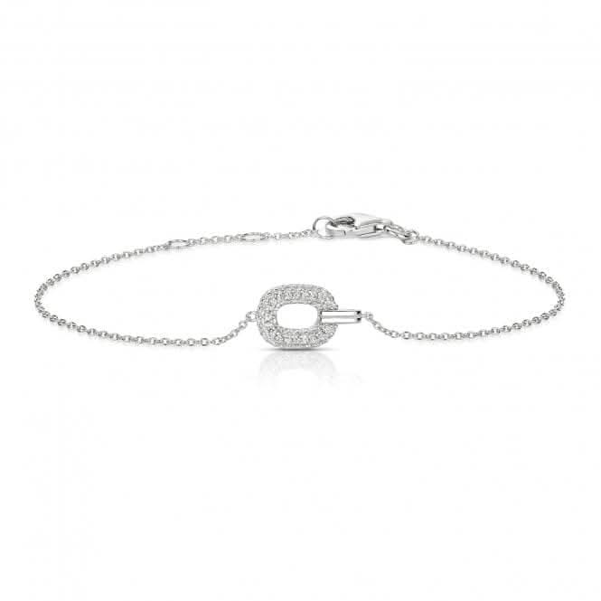 Silver Pave Set Open Long Cushion Shape Cubic Zirconia Bracelet SBG0038Silver &amp; CoSBG0038