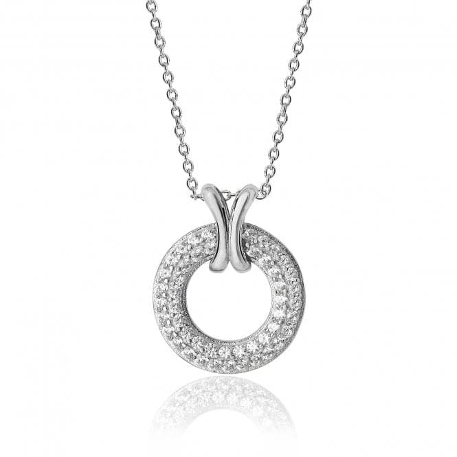 Silver Pave Style Circle Cross Loop Cubic Zirconia Chain Pendant SPG0030CZSilver & CoSPG0030CZ